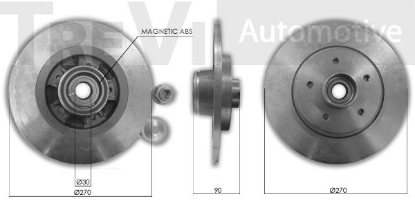 TREVI AUTOMOTIVE Комплект подшипника ступицы колеса WB2290